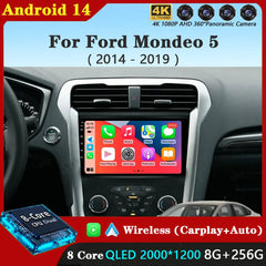 Android 14 Carplay Auto For Ford Fusion Mondeo 5 2014 - 2019 Car Radio Multimedia Video Player Navigation GPS  No 2Din 2 Din DVD