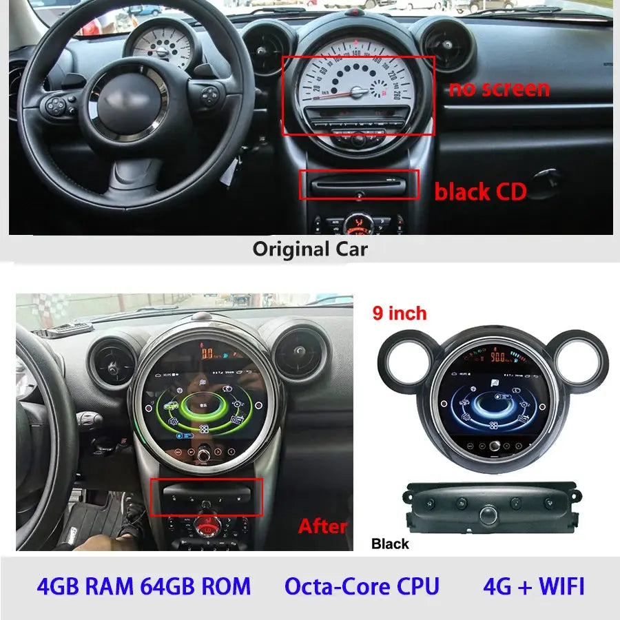 Android Auto Car Radio For BMW Mini Cooper R56 R60 2007-2014 Carplay ...