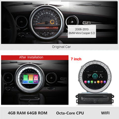 Carplay Android Auto Car Radio For BMW Mini Cooper R56 R60 2007-2014 Android 13.0 GPS Navigation Head Unit Video Player Tape Recorder Stereo