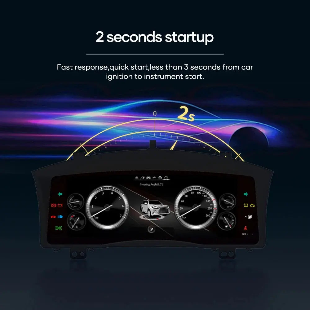 For Lexus LX570 2007-2017 12.3" LCD Digital Dashboard Cluster Car Panel Speedometer Virtual Cockpit Carputech