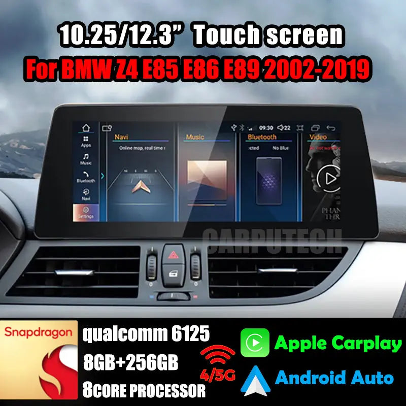 10.25"/12.3" Android 14 Screen for BMW Z4 E85 E86 E89 (2002–2019) | Qualcomm 665 | 1920x720 | Wireless CarPlay & Android Auto Carputech