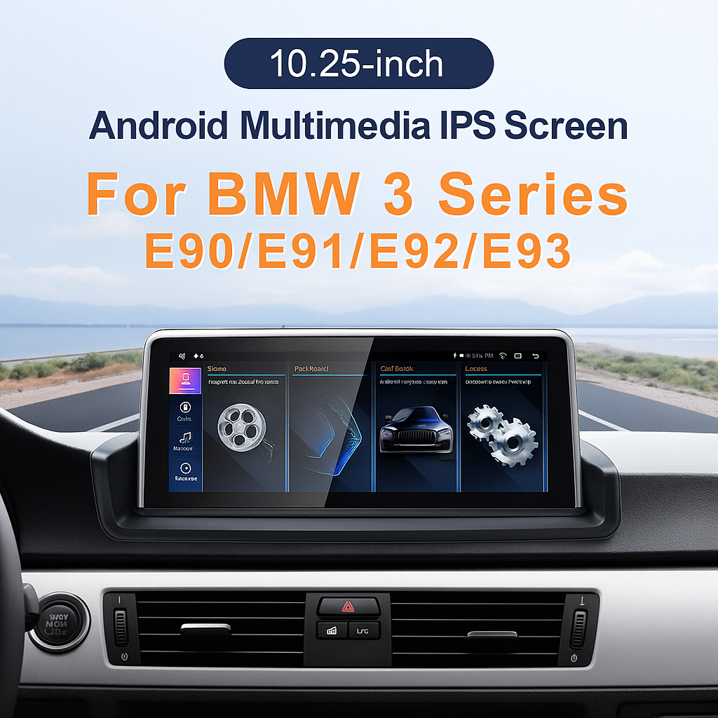 For BMW 3 Series E90/E91/E92 (2005–2013) | 10.25" ID8 Android 14 CarPlay & Android Auto Multimedia Head Unit | 4G, GPS Navigation, Bluetooth, Touchscreen Car Stereo