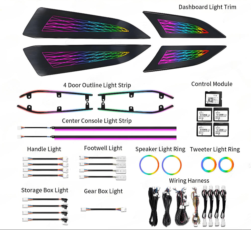 Dynamic Symphony Colorful Ambient Lighting for LEXUS NX 2022-2025