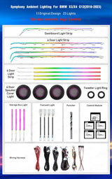 For BMW X3 X4 G01 G02 2018 - 2023 Ambient Lighting Upgrade Kit Interior LED Light Trim Accessories Atmosphere Lamp Carputech