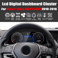 Für Mercedes Benz E-Klasse W207 A207 NTG 4.0 NTG4.5 2010–2016, 12,3 Zoll LCD-Digital-Armaturenbrett, Cluster-Auto-Panel, Tacho, virtuelles Cockpit