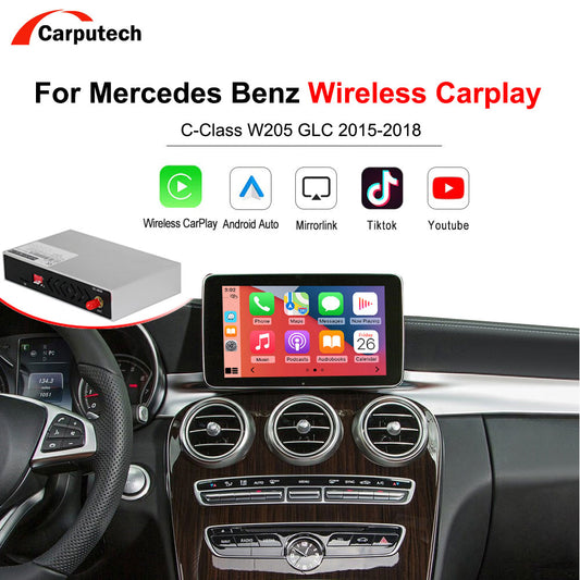 Wireless CarPlay DecoderAndroid Auto for Mercedes Benz C-Class W205 GLC 2015-2018, with Mirror Link AirPlay Car Play