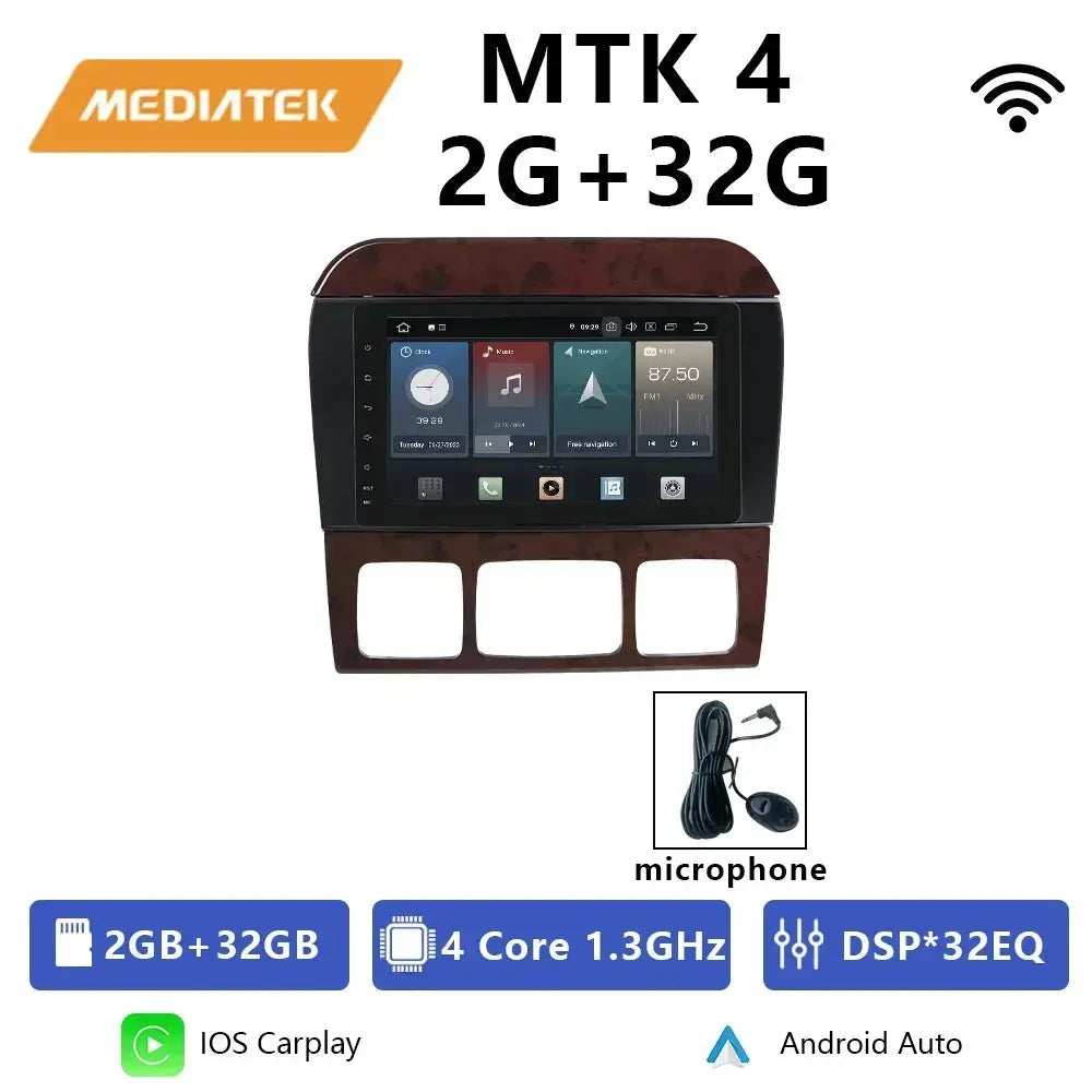 For Mercedes Benz S CL Class W220 W215 Car Radio 8" Android 12 Qualcomm DVD GPS CarPlay WIFI 4G Bluetooth DSP Autoradio Carputech