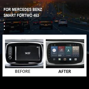 For Mercedes Benz Smart Fortwo 453 Car Radio Android 12 CarPlay Navigation Auto Stereo Screen Qualcomm Bluetooth WIFI 4G Carputech