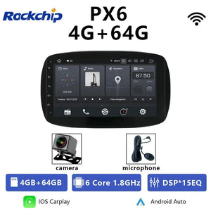 For Mercedes Benz Smart Fortwo 453 Car Radio Android 12 CarPlay Navigation Auto Stereo Screen Qualcomm Bluetooth WIFI 4G Carputech