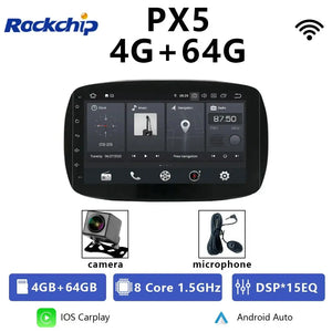 For Mercedes Benz Smart Fortwo 453 Car Radio Android 12 CarPlay Navigation Auto Stereo Screen Qualcomm Bluetooth WIFI 4G Carputech