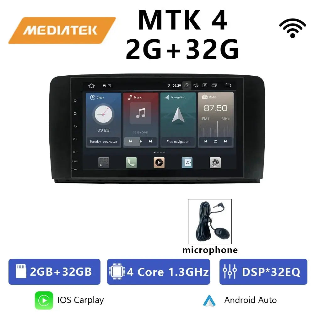 For Mercedes Benz R-Class W251 2006-2012 R280 R300 R320 R350 R500 R63AMG Car Radio Android 12 Stereo CarPlay Navigation Carputech