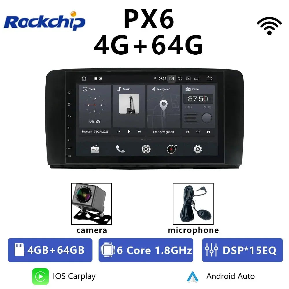 For Mercedes Benz R-Class W251 2006-2012 R280 R300 R320 R350 R500 R63AMG Car Radio Android 12 Stereo CarPlay Navigation Carputech