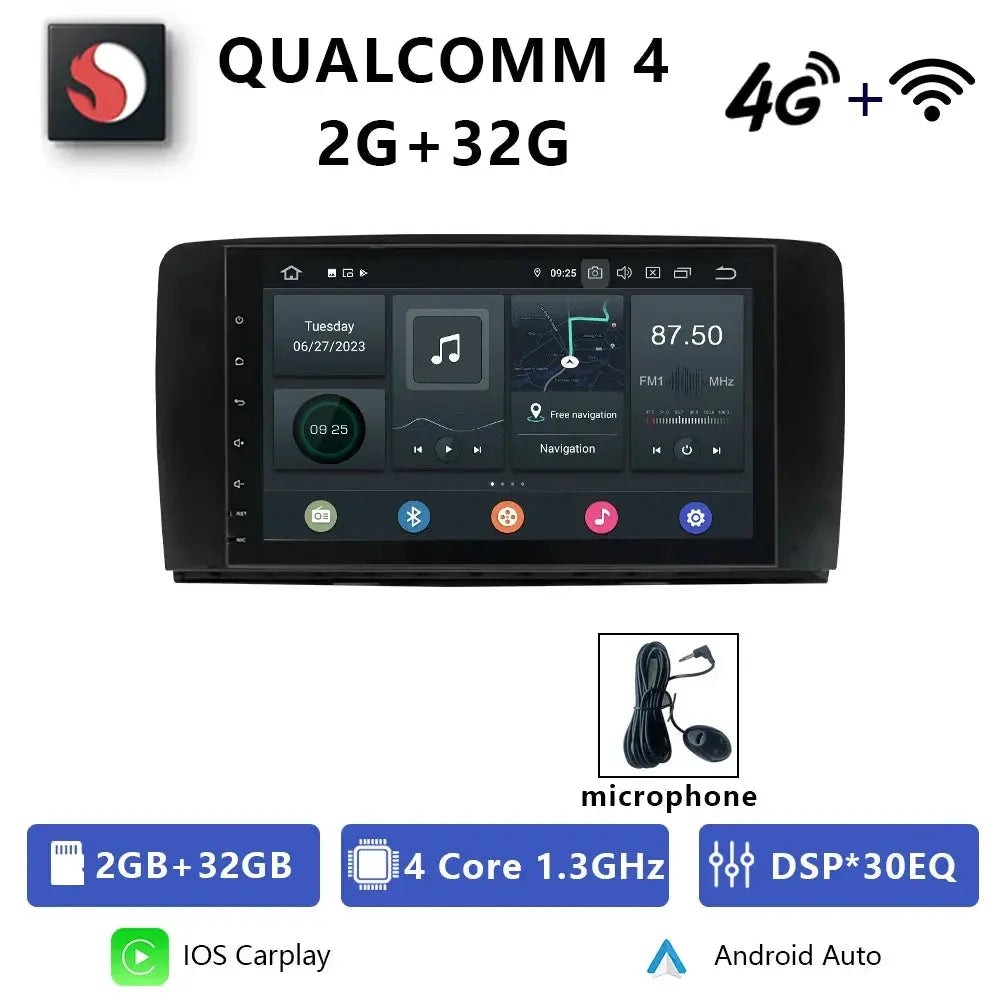 For Mercedes Benz R-Class W251 2006-2012 R280 R300 R320 R350 R500 R63AMG Car Radio Android 12 Stereo CarPlay Navigation Carputech
