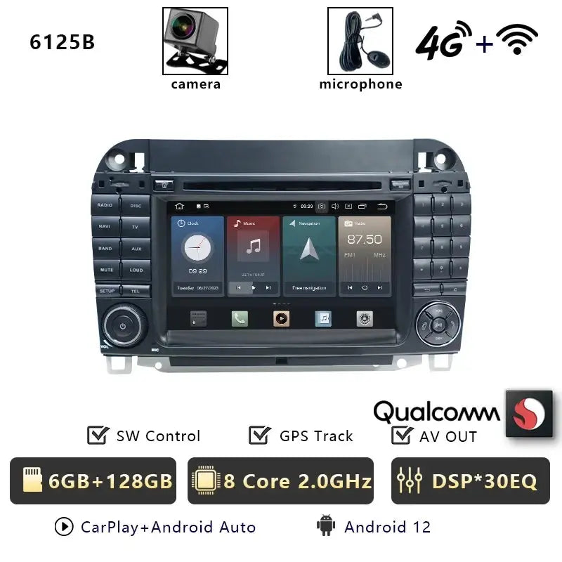 Car Radio Android 13 Carplay Navigation For Mercedes Benz S/CL Class W220 W215 S320 S430 Auto Stereo Bluetooth WIFI 4G Carputech