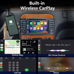 Car Radio Android 13 Carplay Navigation For Mercedes Benz S/CL Class W220 W215 S320 S430 Auto Stereo Bluetooth WIFI 4G Carputech
