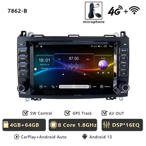For Mercedes Benz A B Class B200 W169 W245 Viano W639 Sprinter W906 Car Radio Multimedia DVD CD Player Qualcomm Carplay Carputech