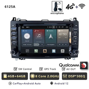 For Mercedes Benz A B Class B200 W169 W245 Viano W639 Sprinter W906 Car Radio Multimedia DVD CD Player Qualcomm Carplay Carputech