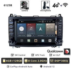 For Mercedes Benz A B Class B200 W169 W245 Viano W639 Sprinter W906 Car Radio Multimedia DVD CD Player Qualcomm Carplay Carputech