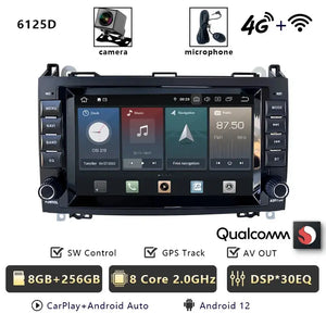 For Mercedes Benz A B Class B200 W169 W245 Viano W639 Sprinter W906 Car Radio Multimedia DVD CD Player Qualcomm Carplay Carputech