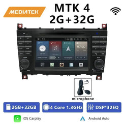 For Mercedes Benz C-Class W203 CLC CLK W209 2005-2011 Qualcomm Car Radio 7" Android 12 DVD GPS CarPlay WIFI 4G Bluetooth Carputech