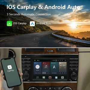 For Mercedes Benz C-Class W203 CLC CLK W209 2005-2011 Qualcomm Car Radio 7" Android 12 DVD GPS CarPlay WIFI 4G Bluetooth Carputech