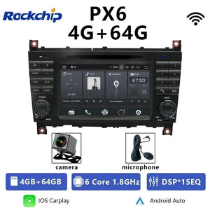 For Mercedes Benz C-Class W203 CLC CLK W209 2005-2011 Qualcomm Car Radio 7" Android 12 DVD GPS CarPlay WIFI 4G Bluetooth Carputech