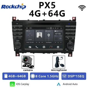 For Mercedes Benz C-Class W203 CLC CLK W209 2005-2011 Qualcomm Car Radio 7" Android 12 DVD GPS CarPlay WIFI 4G Bluetooth Carputech