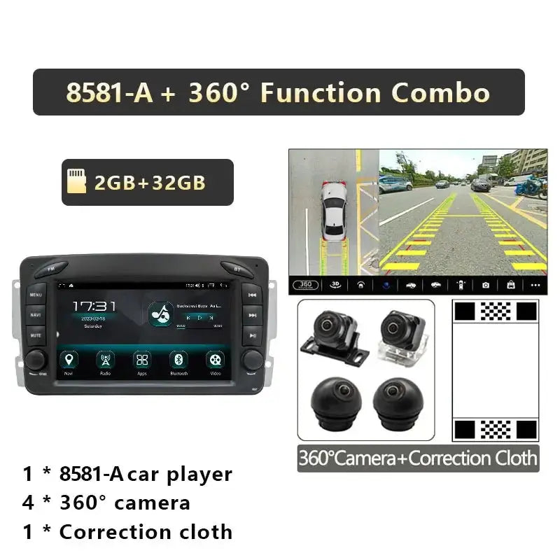 For Mercedes Benz G-Class CLK-Class W463 W203 W209 Viano Vito W639 Qualcomm Car Radio Android 360 ° Camera Player Carplay Carputech