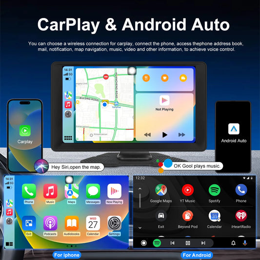 Carputech 9" Android 4+64 Car Stereo Radio Wireless Carplay Android auto Wifi GPS Bluetooth DVR Automotive HD Screen Car Monitor