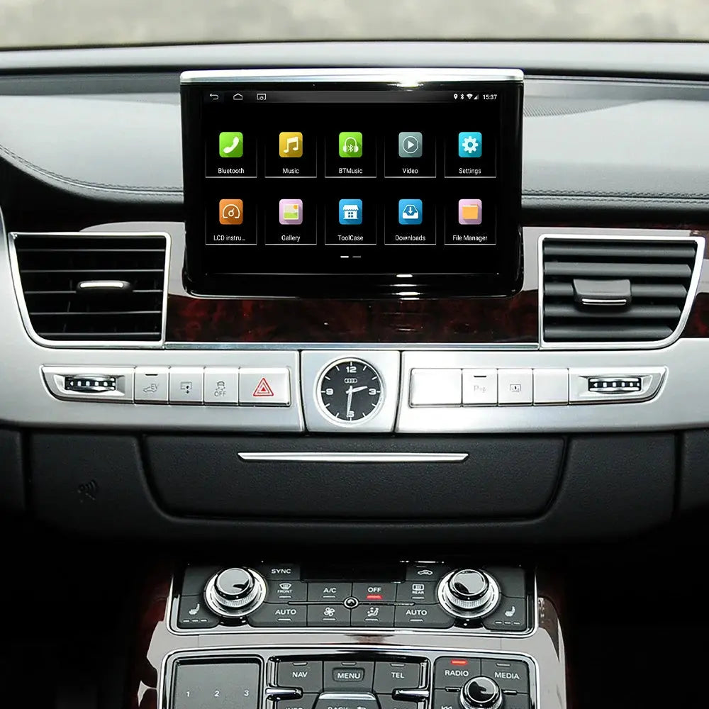 Car Radio Android13 For Audi A8 2011-2017 Auto Audio GPS Navigation Multimedia Player IPS Screen 4G Head Unit Carplay DSP with flip out/in functionality Carputech