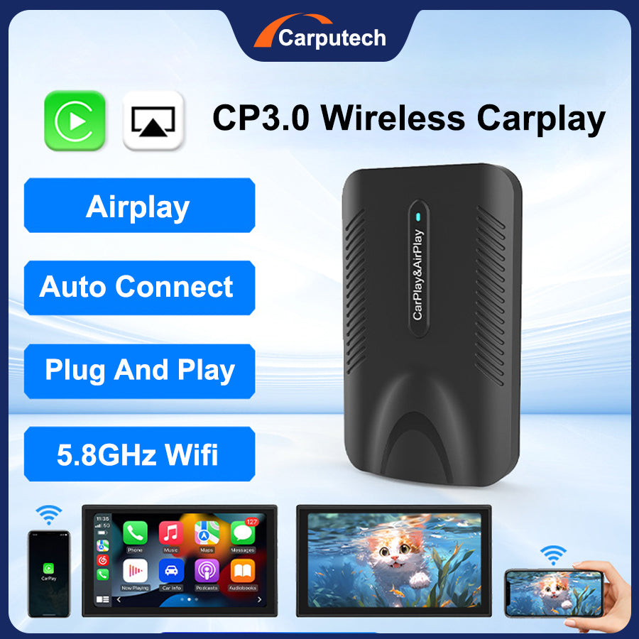 Carputech CP3.0/ 4.0 Kabelloser Apple CarPlay/ Android Auto Adapter-Dongle für kabelgebundenes CarPlay 