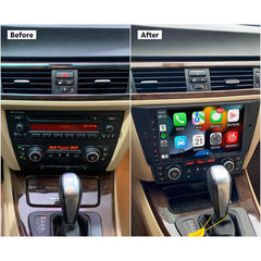 Carputech 2005-2012 BMW 3 Series E90 E91 E92 E93 Android 12 Wireless Apple CarPlay & Android Auto Car Radio with 6GB RAM 64GB ROM & 9 Inch QLED Touch Screen