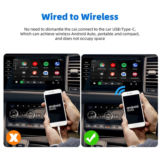 Carputech A2A Wired to Wireless Android Auto Adapter For Wired Android Auto Cars