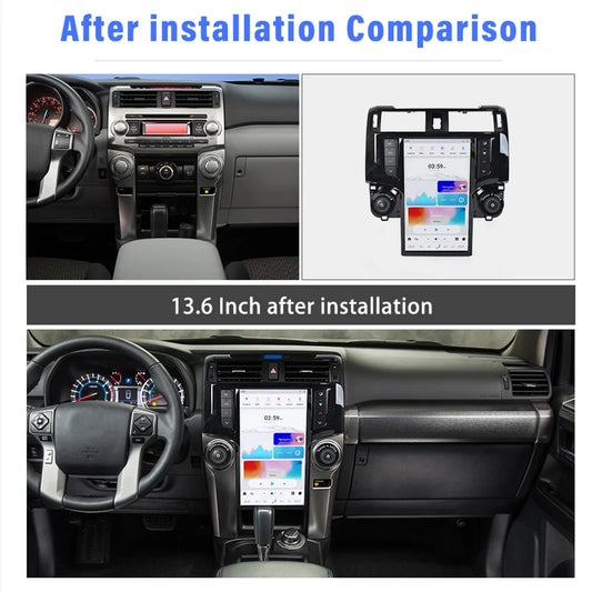 13,6 "Qualcomm pour Toyota 4Runner 2009-2020 autoradio stéréo Carplay mise à niveau écran de style Tesla Android Auto GPS Navigation lecteur multimédia