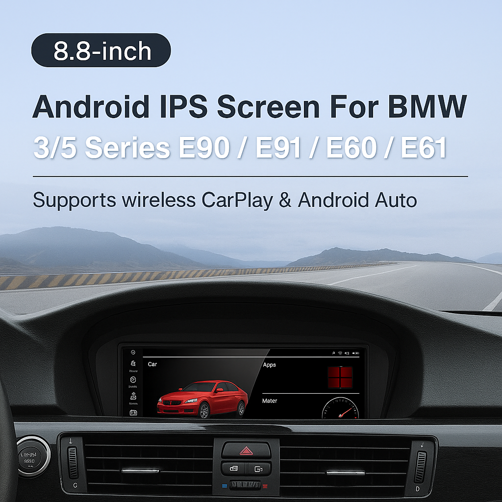 For BMW 3 Series E90/E91 (2005–2012) & 5 Series E60/E61 (2003–2010) | CCC System | 8.8" Wireless CarPlay & Android Auto Head Unit