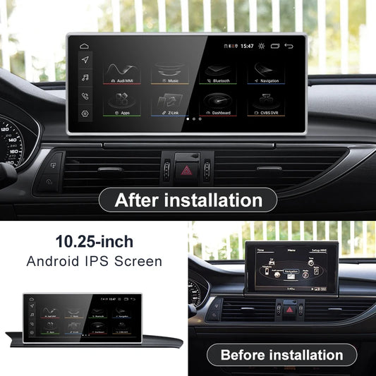 For AUDI A6 C7 2012-2018 CarPlay Android 12 Car Multimedia IPS Screen GPS  Auto Radio Navigation Stereo DSP Netlifx