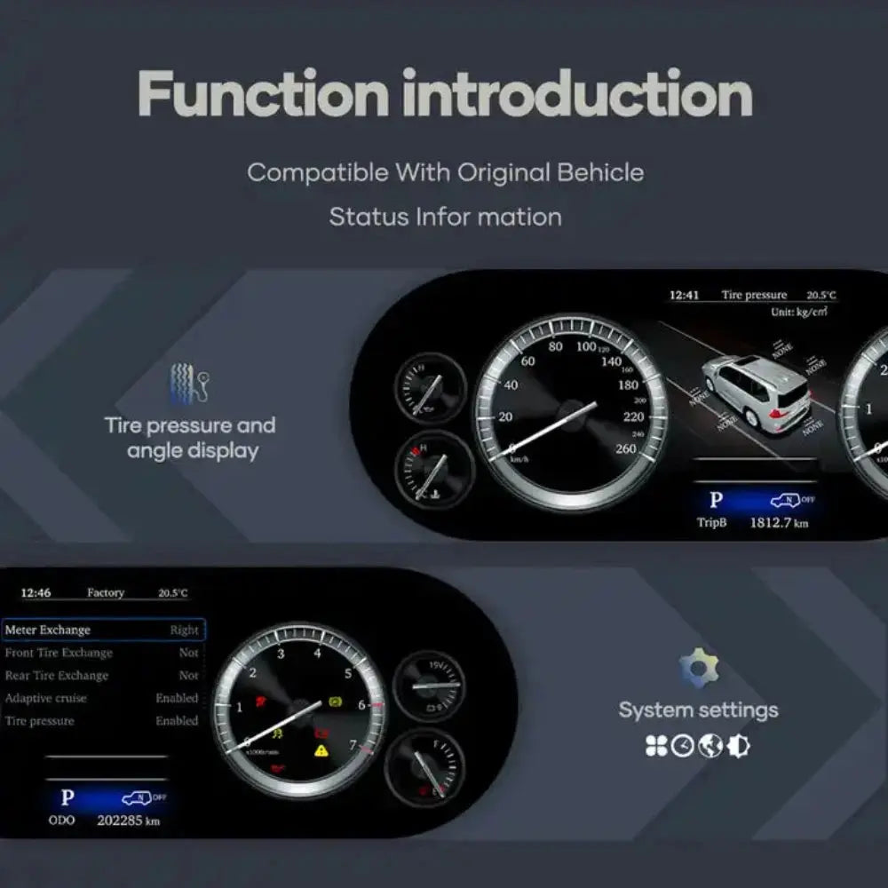 For Toyota 4Runner 2010-2022 12.3" LCD Digital Dashboard Cluster Car Panel Speedometer Virtual Cockpit - Carputech