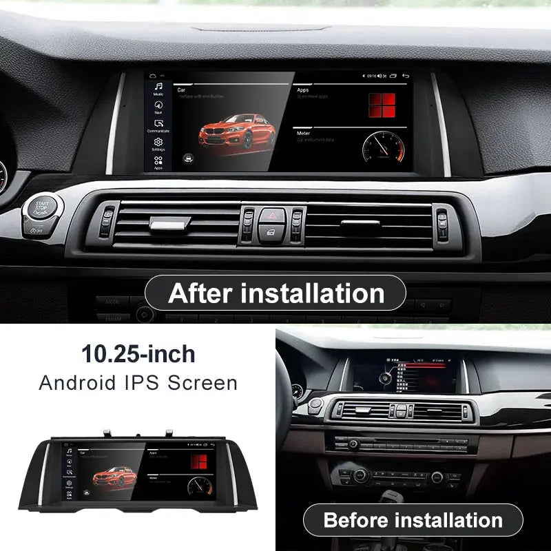 For BMW 5 Series F10 F11 MTK8581 10.25 inch  DSP CarPlay AUTO 4G Android 11 Car GPS Stereo Multimedia Head Unit Radio Bluetooth CIC NBT Carputech