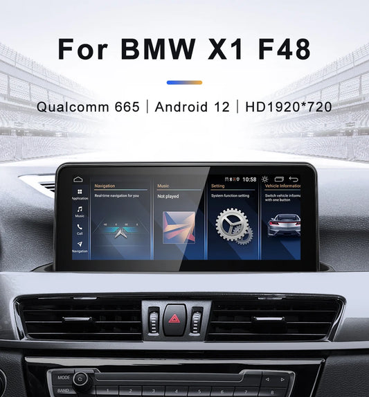 For BMW X1 F48 X2 2005-2022 Snapdragon665 10.25 inch Wireless Apple Carplay Auto Android 12 Car Multimedia Head Unit Radio Bluetooth NBT
