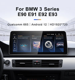 For BMW 3 Series E90 E91 E92 Snapdragon665 12.3inch Touch Screen Wireless Carplay Android 13 Stereo Multimedia Head Unit Radio AUTO Bluetooth