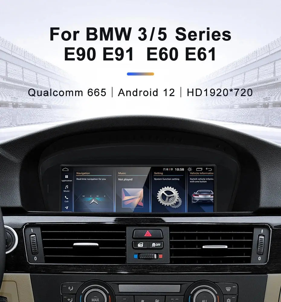 For BMW 3series E90 E91 5series E60 E61 CCC Snapdragon665 8.8inch Touch Screen Wireless CarPlay AUTO Android 13 System Head Unit Radio Bluetooth Carputech