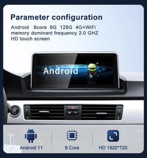 For BMW 3 Series E90 E91 E92 NEW ID8 10.25 inch Touch Screen Carplay 4G Android 13 Car GPS Stereo Multimedia Head Unit Radio AUTO Bluetooth Carputech