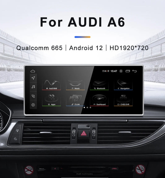 For AUDI A6 C7 2012-2018 CarPlay Android 12 Car Multimedia IPS Screen GPS  Auto Radio Navigation Stereo DSP Netlifx