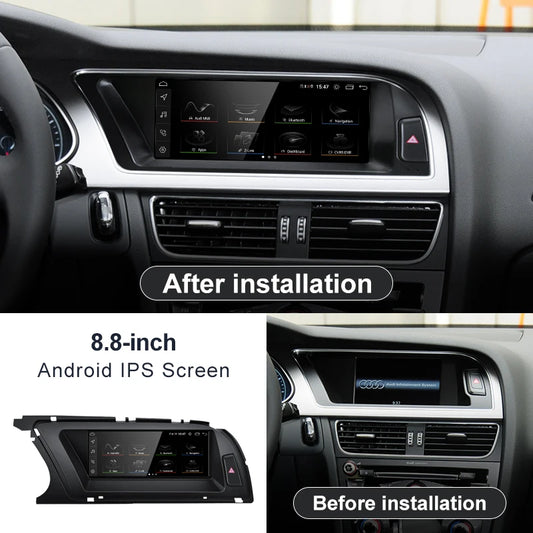 For AUDI 2008-2016 A4 B8 S4 CarPlay Android 13 Car Multimedia IPS Screen GPS Auto Radio Navigation Stereo DSP Netlifx