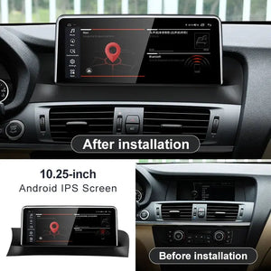 For BMW X3 X4 F25 F26 MTK8581 10.25inch Wireless CarPlay AUTO Android Car Multimedia System Head Unit Radio Bluetooth GPS Navigation Carputech