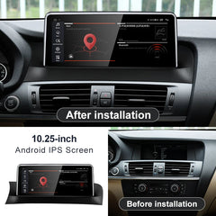 Pour BMW F25 F26 MTK8581 10,25 pouces sans fil CarPlay AUTO Android système multimédia de voiture unité principale Radio Bluetooth GPS Navigation 