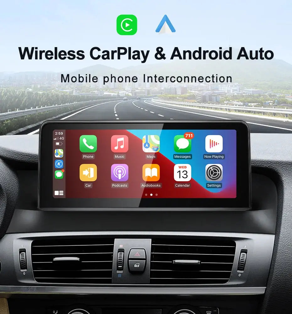 For BMW X3 X4 F25 F26 Snapdragon665 8.8inch Wireless CarPlay Android AUTO Car Multimedia System Head Unit Radio Bluetooth GPS Navi Carputech
