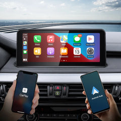 Lecteur multimédia de voiture sans fil Snapdragon665 10,25 pouces CarPlay AUTO pour BMW X5 F15 X6 F16 NBT Unité principale Radio Bluetooth GPS Navi