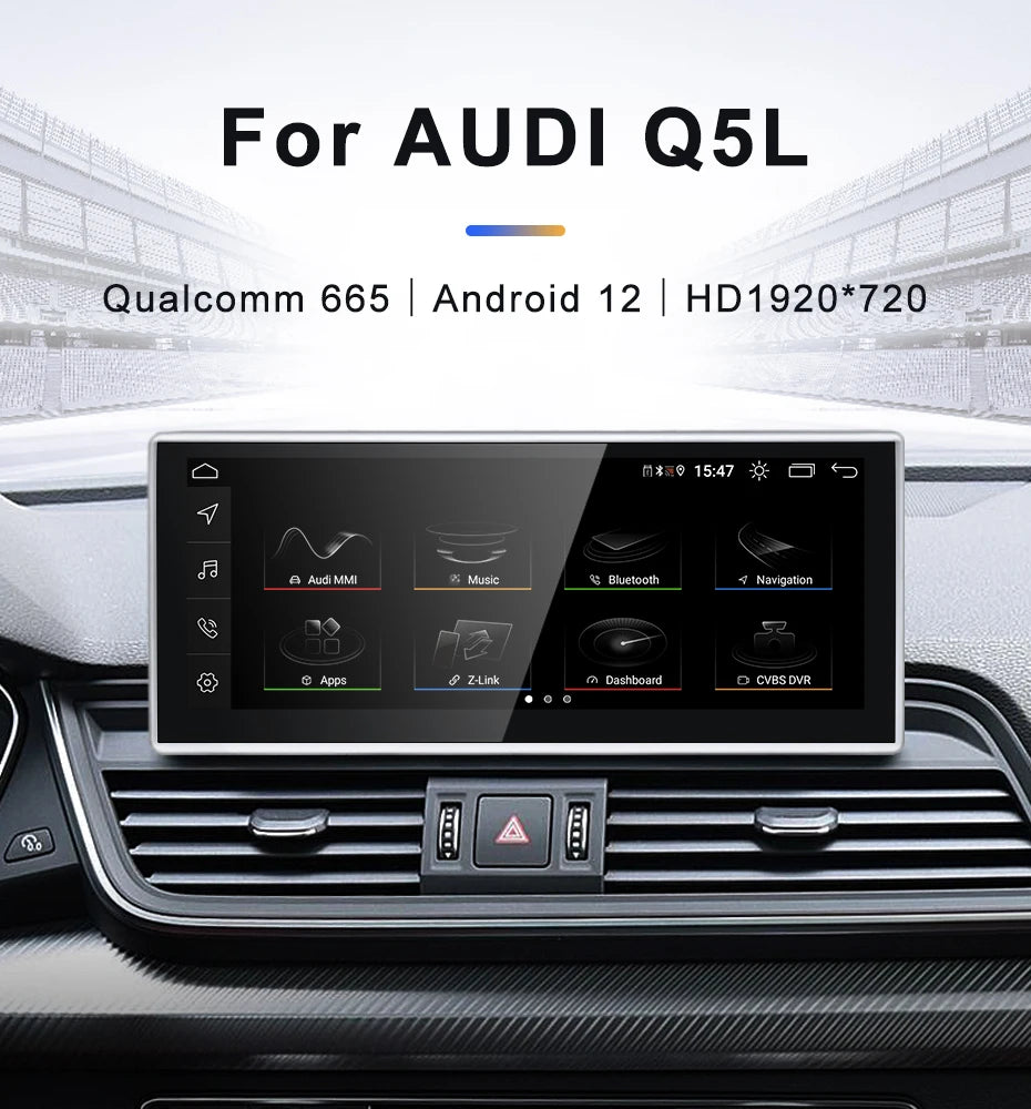 For AUDI 2018-2021 Q5 B9 CarPlay Android 12 Car Multimedia IPS Screen GPS Auto Radio Navigation Stereo DSP Netlifx