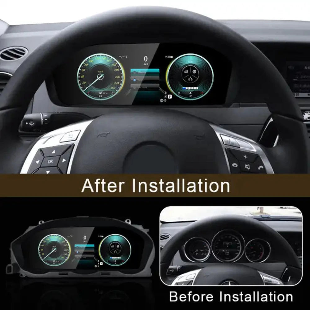 For Benz C Class W204 NTG 4.5 4.0 2011-2014 12.3" LCD Digital Dashboard Cluster Car Panel Speedometer Virtual Cockpit